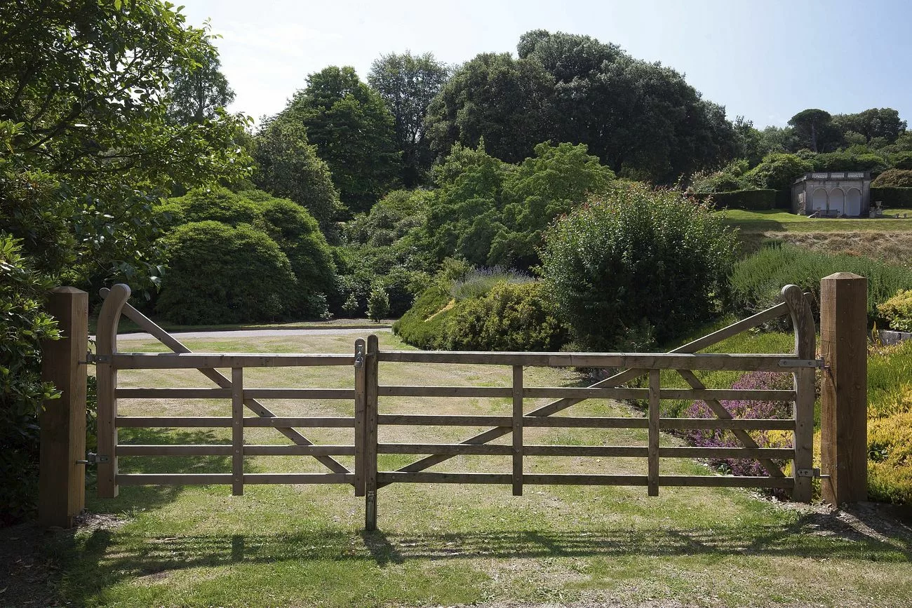 Wooden fence, countryside landscape